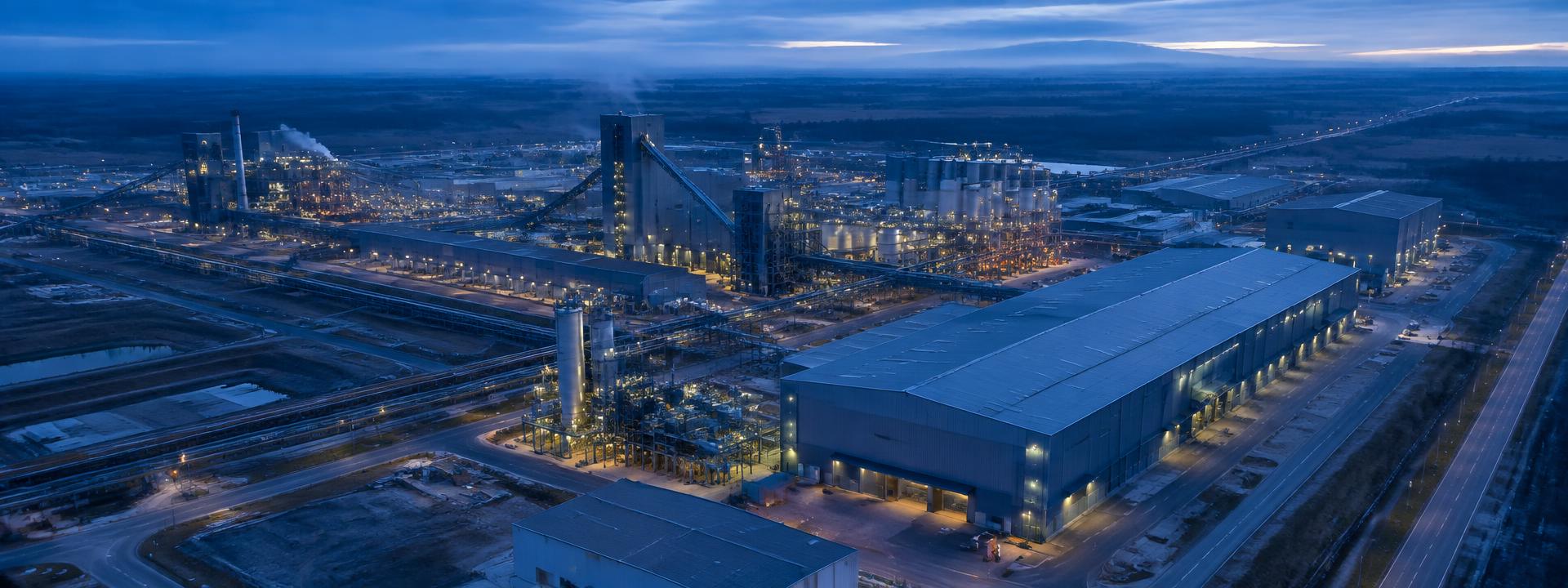 Vista aérea de una operación industrial